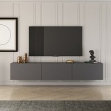 Comoda West, Gri - Alb, 150x32 cm