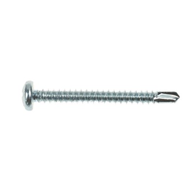 Surub autoforant pentru lemn, din otel, zincat alb, cu cap bombat, amprenta Phillips, PH 2, Friulsider, 4.2 x 38 mm foto