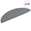 Covorase pentru scari autoadezive, 10 buc., 56x17x3 cm, gri deschis, semirotunde