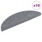 Covorase pentru scari autoadezive, 10 buc., 56x17x3 cm, gri deschis, semirotunde