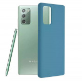 Cumpara ieftin Husa Samsung Galaxy Note 20 Silicon Albastru Slim Mat cu Microfibra SoftEdge