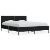 Cumpara ieftin Cadru de pat, negru, 140x200 cm, lemn prelucrat si metal