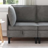 vidaXL Sofa cu Depozitare Gri &icirc;nchis Catifea 42027078