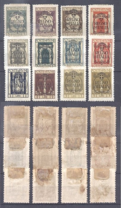 Fiume 1924 Regno d&#039;Italia Mi.182-193 Sc.196-207 heavy hinged MH M.030