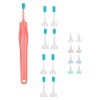 Set 17 piese, aparat si 16 capete din silicon pentru curatarea urechilor, multicolor