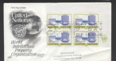 UN New York 1977 WIPO Mi.303 x 4 FDC UN.081