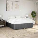 Cumpara ieftin Cadru de pat fără saltea, gri &icirc;nchis, 200x200 cm, textil