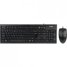 Kit tastatura si mouse A4Tech KR-8520D, conexiune PS2, negru si lampa laptop USB foto