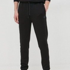 BOSS pantaloni de trening din bumbac CASUAL bărbați, culoarea negru, uni 50468448