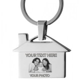 Breloc personalizat forma casa gravat cu poza si textul tau