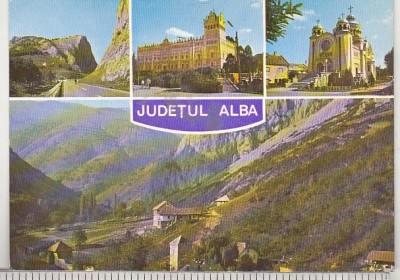 bnk cp Judetul Alba - Vedere - necirculata - marca fixa foto
