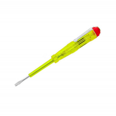 Surubelnita tip creion, pentru control tensiune, 16A , 250V, lungime 135 mm, varf drept 3 mm, galben foto
