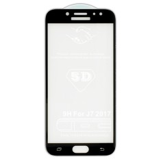 Folie protectie ecran din sticla securizata curbata Galaxy J7 (2017) pentru tot ecranul 5D FULL GLUE, Neagra