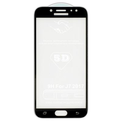 Folie protectie ecran din sticla securizata curbata Galaxy J7 (2017) pentru tot ecranul 5D FULL GLUE, Neagra foto