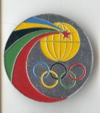 Insigna Olimpica a XXII Olimpiada Moscova Rusia 1980 - marime 5.5 cm #3