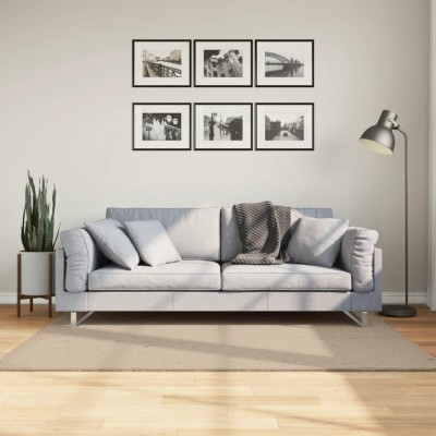 vidaXL Covor HUARTE, fir scurt, moale și lavabil, nisipiu, 120x170 cm foto