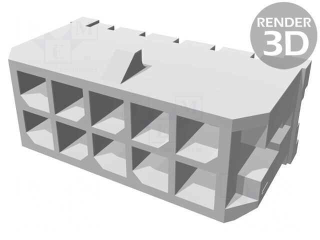 Soclu cablu-placă Micro-Fit 3.0 3mm 10 pini THT 5A drept
