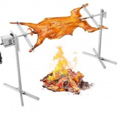 Rotisor electric pentru gratar Inox, max 60 kg, lungime de lucru 144.5 cm, putere 52 W, Inaltime reglabila
