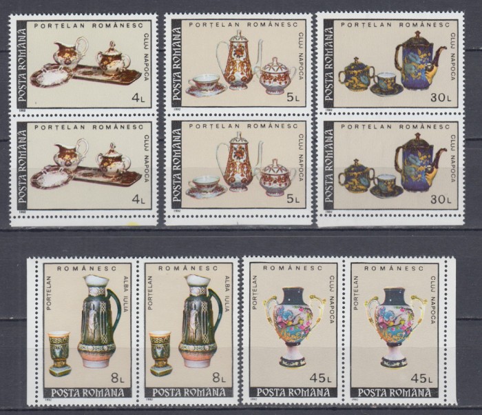 ROMANIA 1992 LP 1277 PORTELAN ROMANESC PERECHE SERII MNH