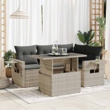 Gossi set canapele de gradina cu perne, 5 piese gri deschis poliratan