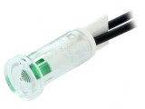 Lampă de control LED verde plată cu cabluri 100mm