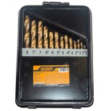 Burghiu &oslash;2.0-8.0mm HSS + TIN set 13pcs metal box GD