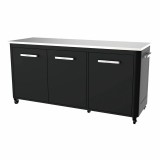 Cumpara ieftin Modul Bucatarie De Exterior Negru Cu 3 Usi, Blat De Lucru Din Inox Cozze 90528, 180X60X90Cm