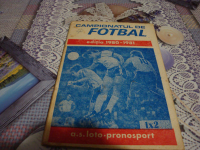 Program Loto Pronosport Campionatul de fotbal editia 1980- 1981 foto