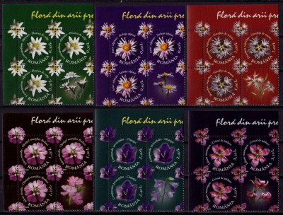 RO 2009 LP 1830 &amp;quot; Flora din Arii Protejate &amp;quot; ,bloc 4 /3 serii + VINIETA ,MNH foto