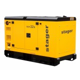 Generator insonorizat Stager YDY22S, 22kVA, 87A, 1500rpm, monofazat, diesel