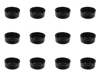 Set boluri, 12 piese, 60 ml, Portelan, Negru foto