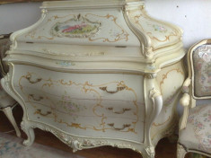 comoda-secretaire baroc venetian/rococo, cu seif, veche/vintage/antica,1,5m foto