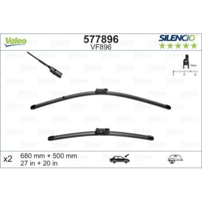 Set stergatoare parbriz Valeo 577896, Audi Q7 (4M) 06.2015-12.2019, fata 500+650 mm foto