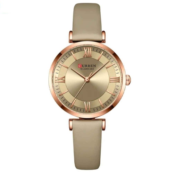 Ceas Dama CURREN cu Bratara din Piele Naturala , Elegant, Original, Rezistent la Apa, Mecanism Quartz