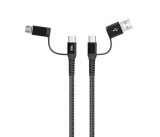 Cablu de date si incarcare 4in1 1m 3A Well negru