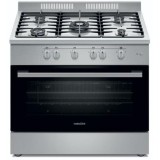 Aragaz semi-profesional NLT SP6903IX/FG1, plita gaz cu 5 ochiuri, cuptor gaz, grill, rotisor, Inox