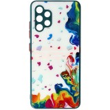 Husa Samsung Galaxy A32, TPU Watercolor Glass, Ink White