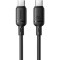 CABLU alimentare si date Baseus Silky, Fast Charging Data Cable pt. smartphone, USB Type-C la USB Type-C 100W, 1m, negru &quot;P10377704113-00&quot; (timbru ver