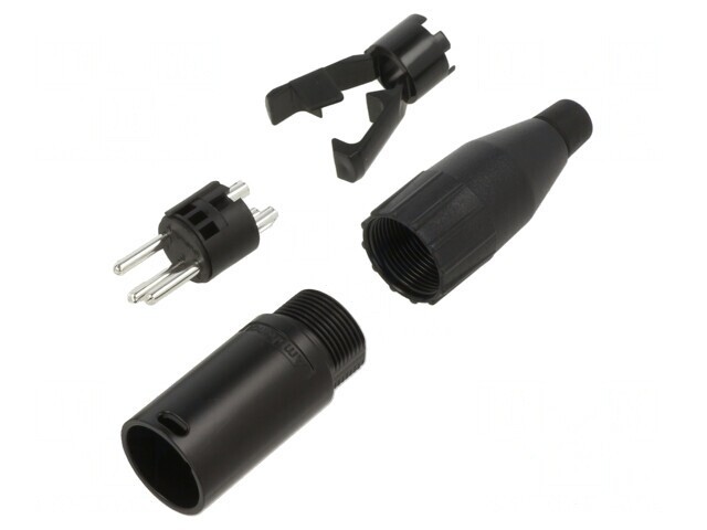 Metal Plug Straight Cord 3 Pin