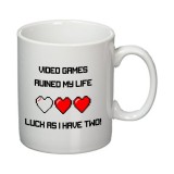 Cana alba personalizata &quot;Video Games Ruined My Life&quot;, INOVATIX&reg;. 330ml
