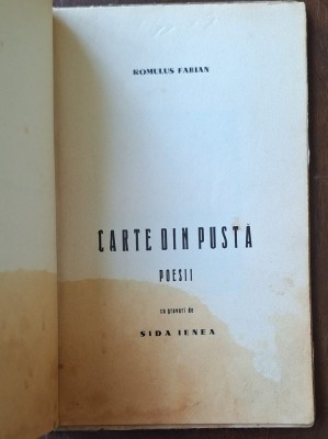 Romulus Fabian &amp;ndash; &amp;bdquo;Carte din pustă. Poesii&amp;rdquo; (c.1942) &amp;ndash; cu gravuri de Sida Ienea foto
