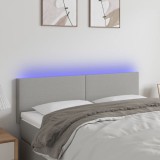Cumpara ieftin Tăblie de pat cu LED, gri deschis, 144x5x78/88 cm, textil