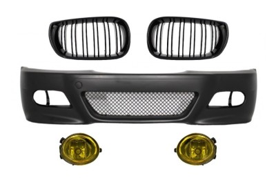 Bara Fata cu Proiectoare Lumini de Ceata si Grile Centrale BMW Seria 3 E46 Coupe Cabrio Sedan Estate (1998-2004) M3 Design Performance AutoTuning foto