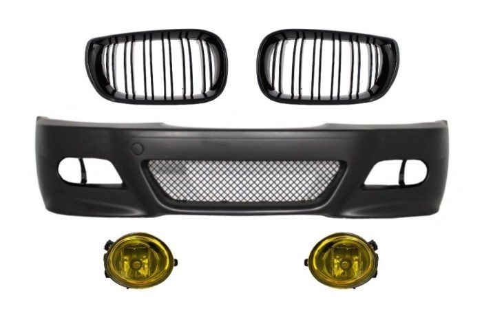 Bara Fata cu Proiectoare Lumini de Ceata si Grile Centrale BMW Seria 3 E46 Coupe Cabrio Sedan Estate (1998-2004) M3 Design Performance AutoTuning