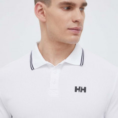 Helly Hansen tricou polo barbati, culoarea alb, neted
