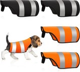 Set de 4 veste reflectorizante pentru caini Weewooday, negru/portocaliu, 29 x 28 x 14 cm