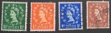 Marea Britanie &ndash; Set 4 mărci &bdquo;Wilding&rdquo; (&frac12;d, 1d, 1&frac12;d, 2d), stare bună, obliterate