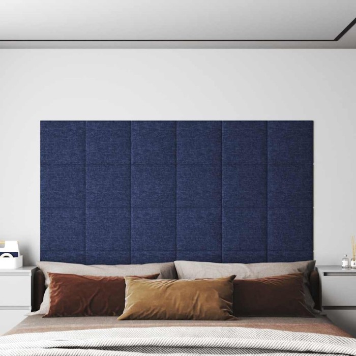 Panouri de perete 12 buc. albastru 30x30 cm textil 1,08 m&sup2;