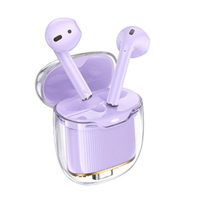 Hoco (EW52) - Casti Wireless, Ear Buds, BT 5.3, 180h StandBy, 300mAh, Crystal, PURPLE foto