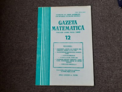 GAZETA MATEMATICA NR 12/1983 RF3 foto